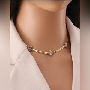Gold Plated Stainless Steel Clover Chain Necklace